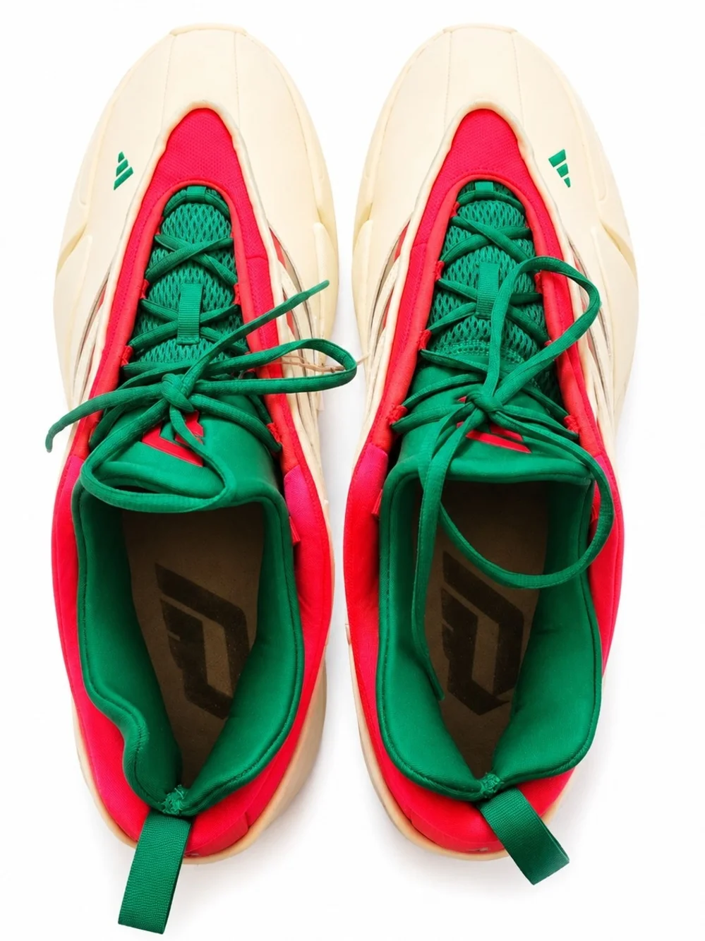 Adidas Dame 9 Basketball Sneakers in Cream, Red & Green No Box